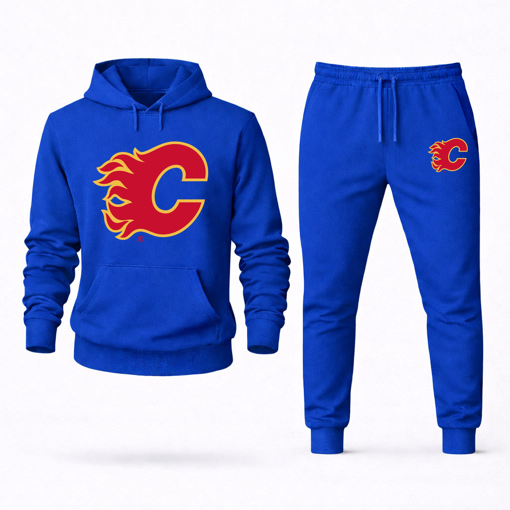 Calgary Flames Hoodie and Joggers Set - Blue