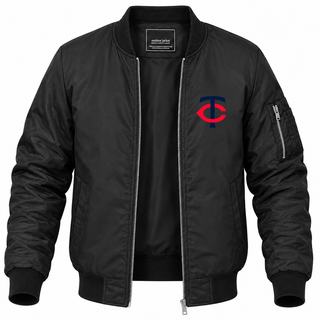 Men's Minnesota Twins Lightweight Bomber Jacket - Black