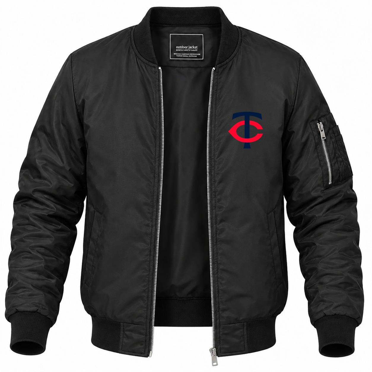 Men's Minnesota Twins Lightweight Bomber Jacket - Black