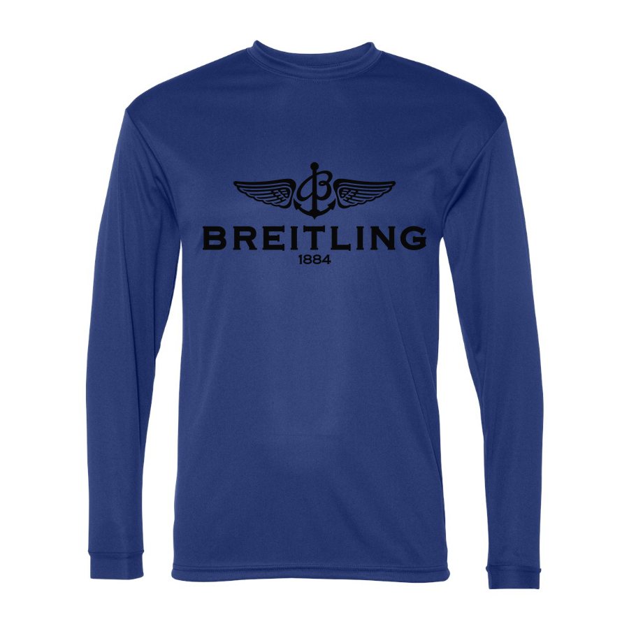 Men's Breitling 1 Polyester Long Sleeve T-Shirt - Royal Blue