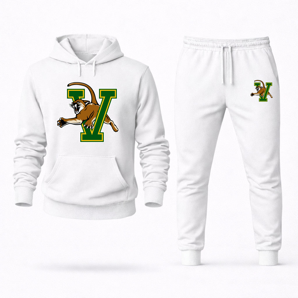 Vermont Catamounts Hoodie and Joggers Set - White