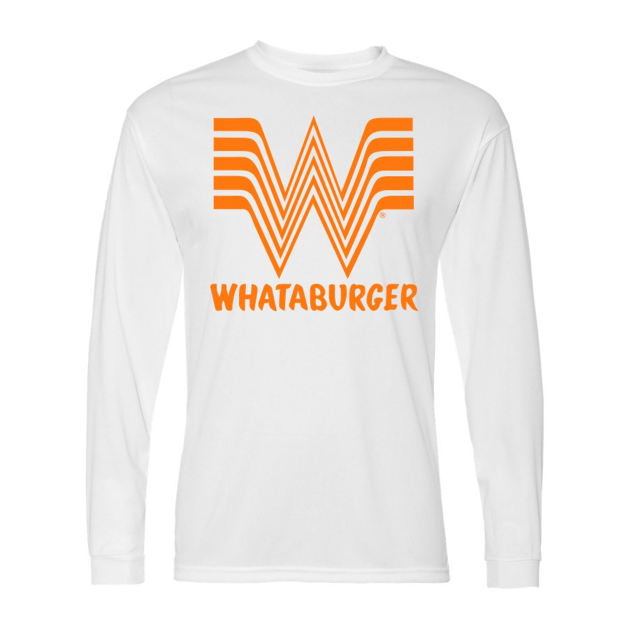 Men's Whataburger Polyester Long Sleeve T-Shirt - White