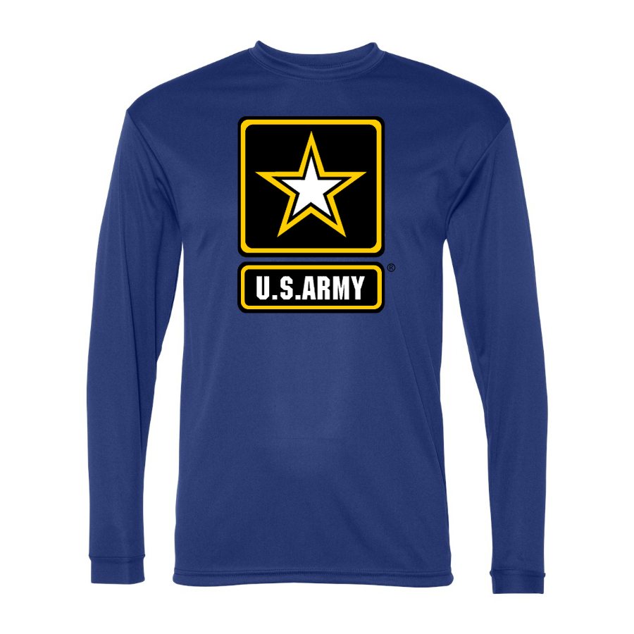 Men's U.S. Army Polyester Long Sleeve T-Shirt - Royal Blue