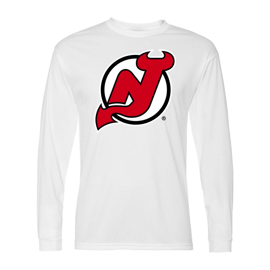 Men's New Jersey Devils Polyester Long Sleeve T-Shirt - White