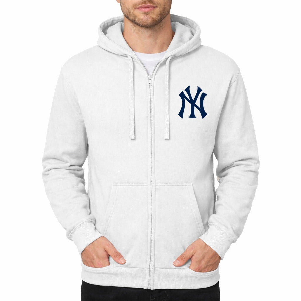 Men's New York Yankees Zipper Hoodie - White