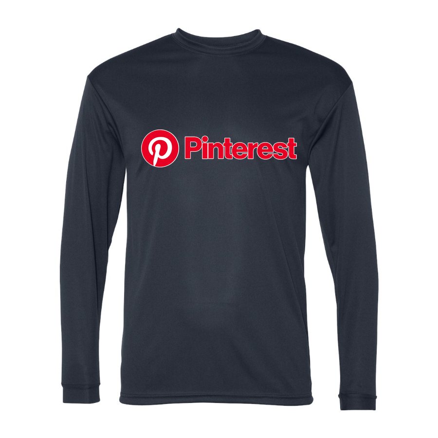 Men's pinterest Polyester Long Sleeve T-Shirt - Navy