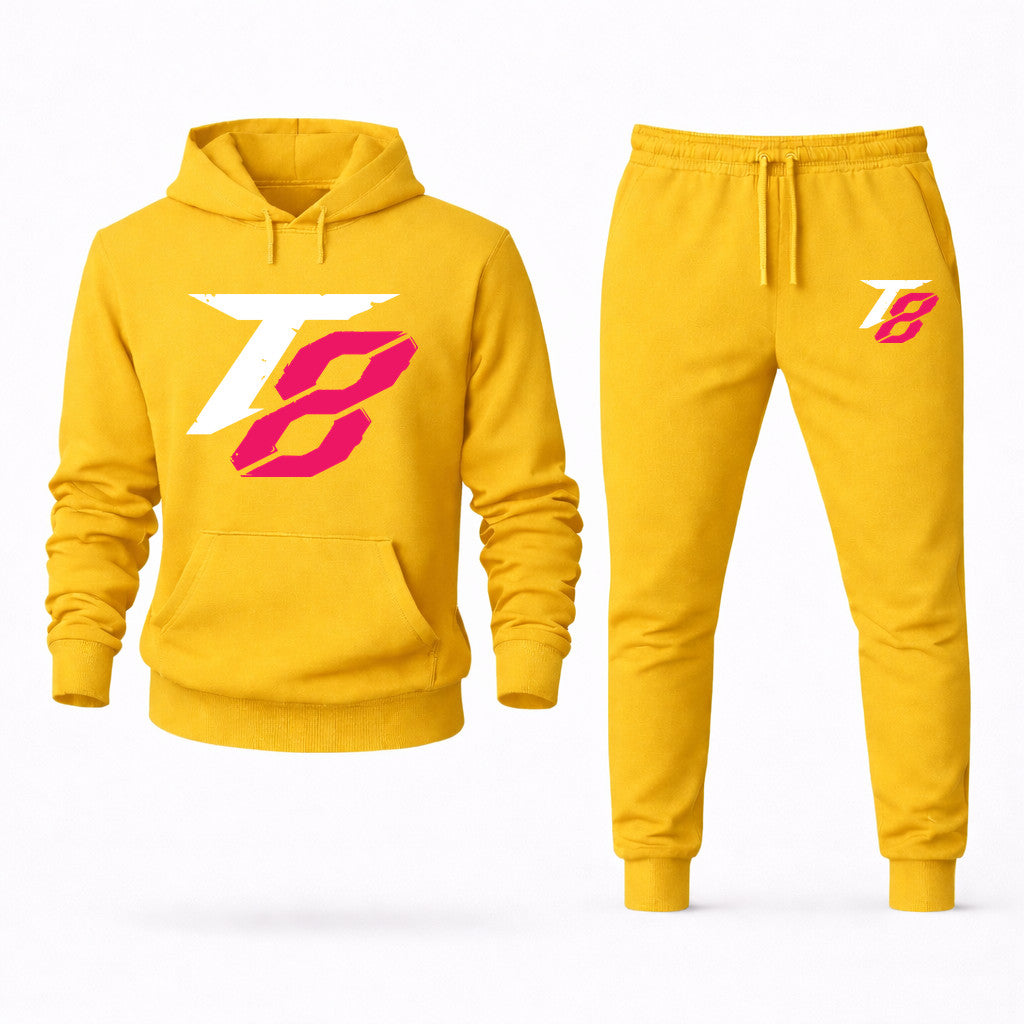 Tekken 8 White Hoodie and Joggers Set - Yellow
