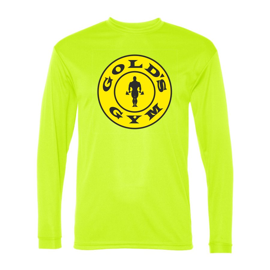 Men's Gold's Gym Polyester Long Sleeve T-Shirt - Safety Yellow