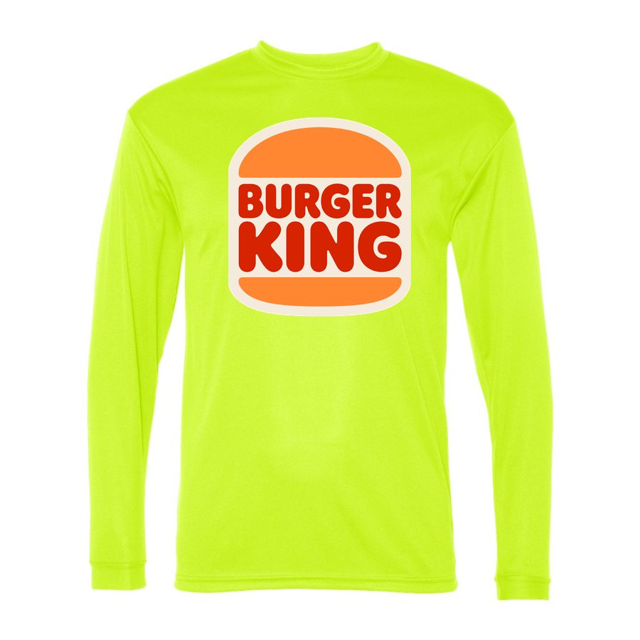 Men's Burger King Polyester Long Sleeve T-Shirt - Safety Yellow