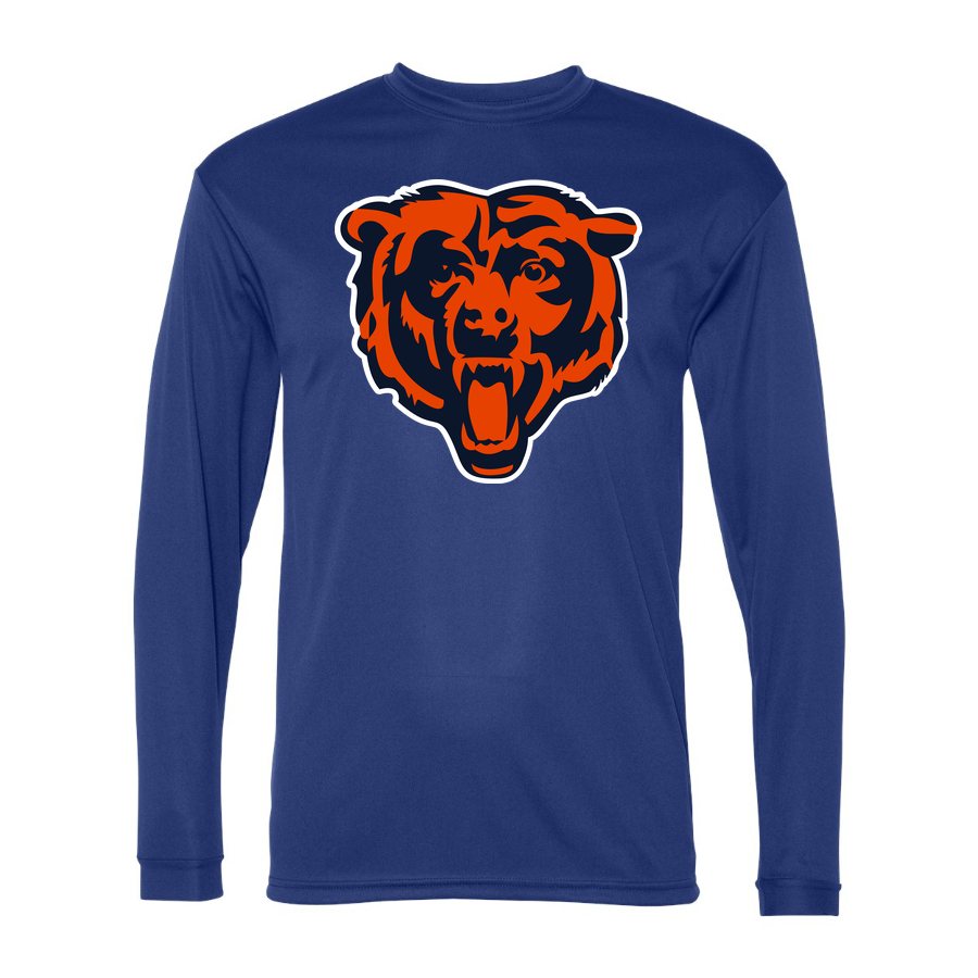 Men's Chicago Bears Polyester Long Sleeve T-Shirt - Royal Blue