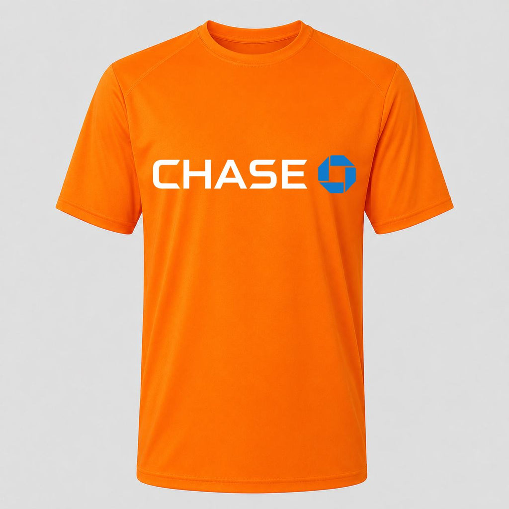 Men's Chase White Performance T-Shirt - Orange