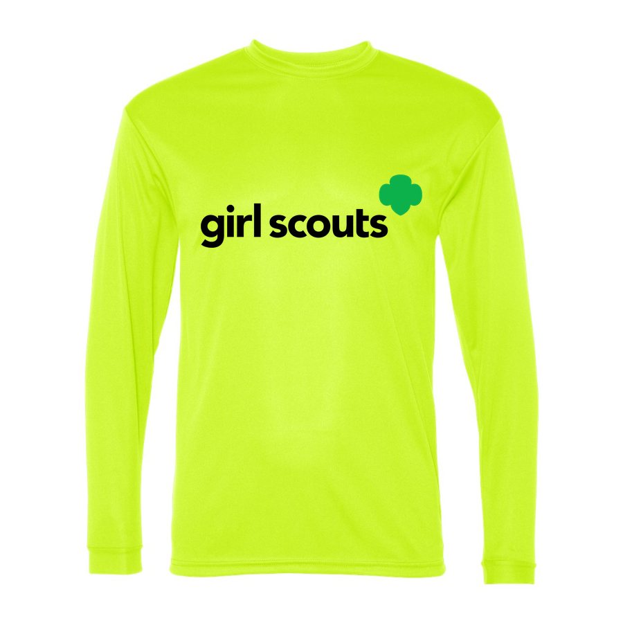 Men's Girl Scout Polyester Long Sleeve T-Shirt - Safety Yellow