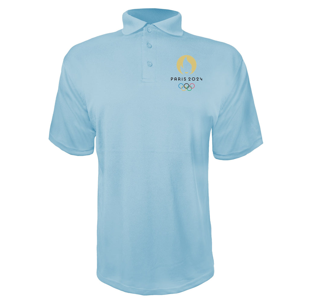 Olympics 2024 Paris Black Sky Blue polyester polo