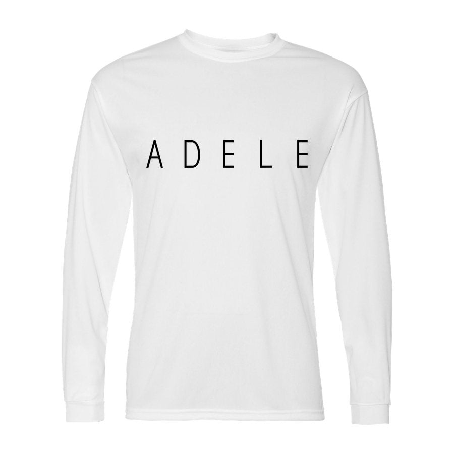 Men's Adele Polyester Long Sleeve T-Shirt - White