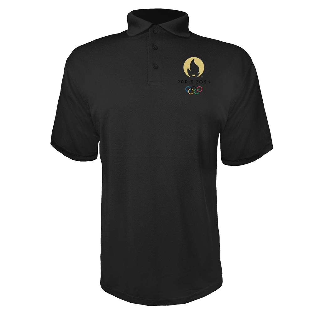 Olympics 2024 Paris Black Black polyester polo