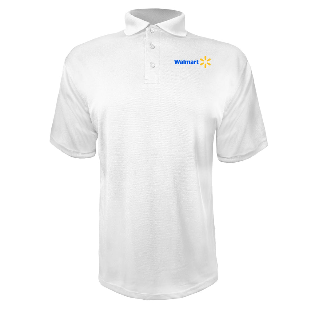 Walmart men's polyester polo in White