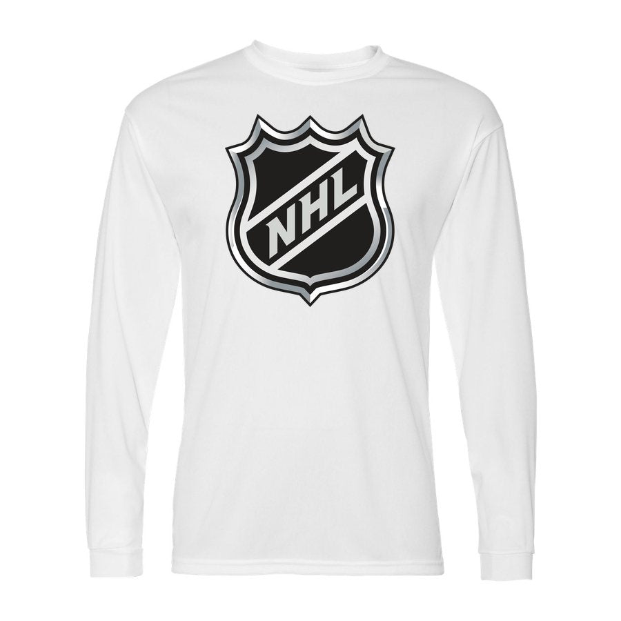 Men's NHL Shield Polyester Long Sleeve T-Shirt - White