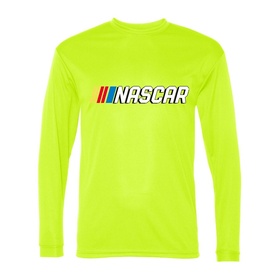Men's nascar Polyester Long Sleeve T-Shirt - Safety Yellow
