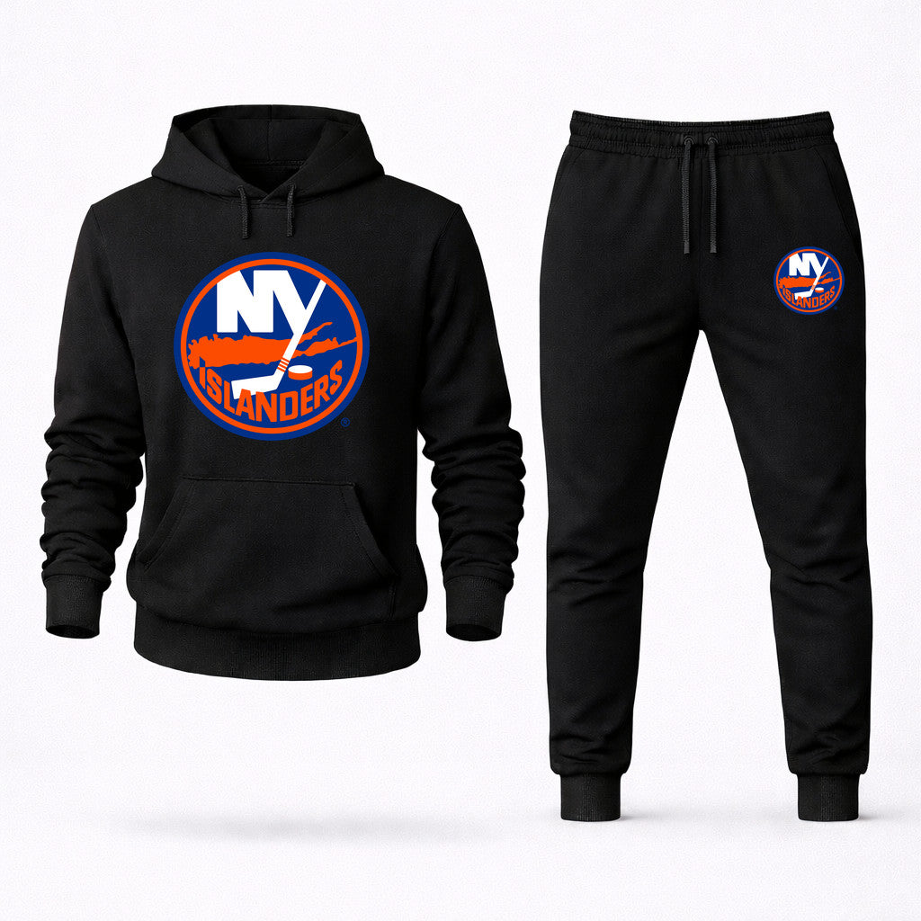 New York Islanders Hoodie and Joggers Set - Black