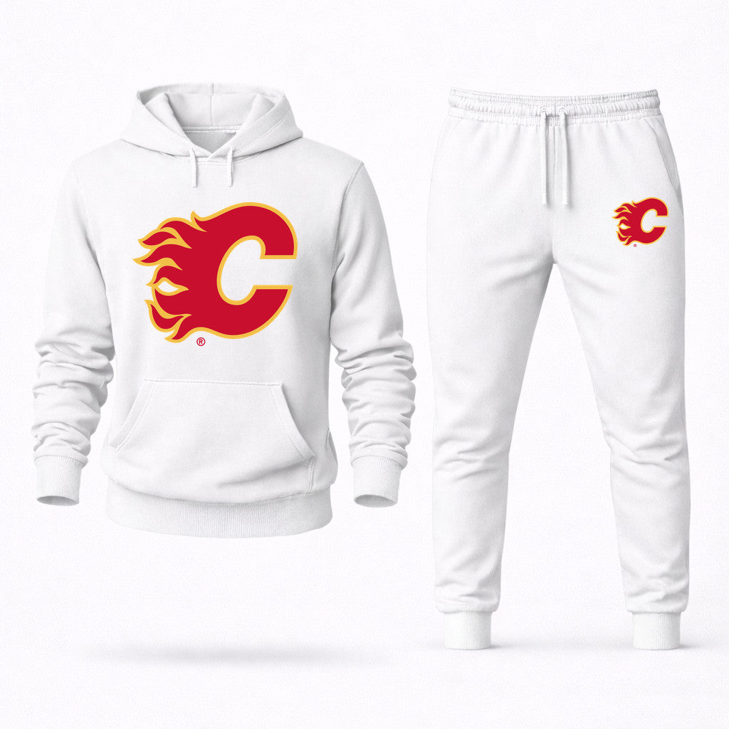 Calgary Flames Hoodie and Joggers Set - White