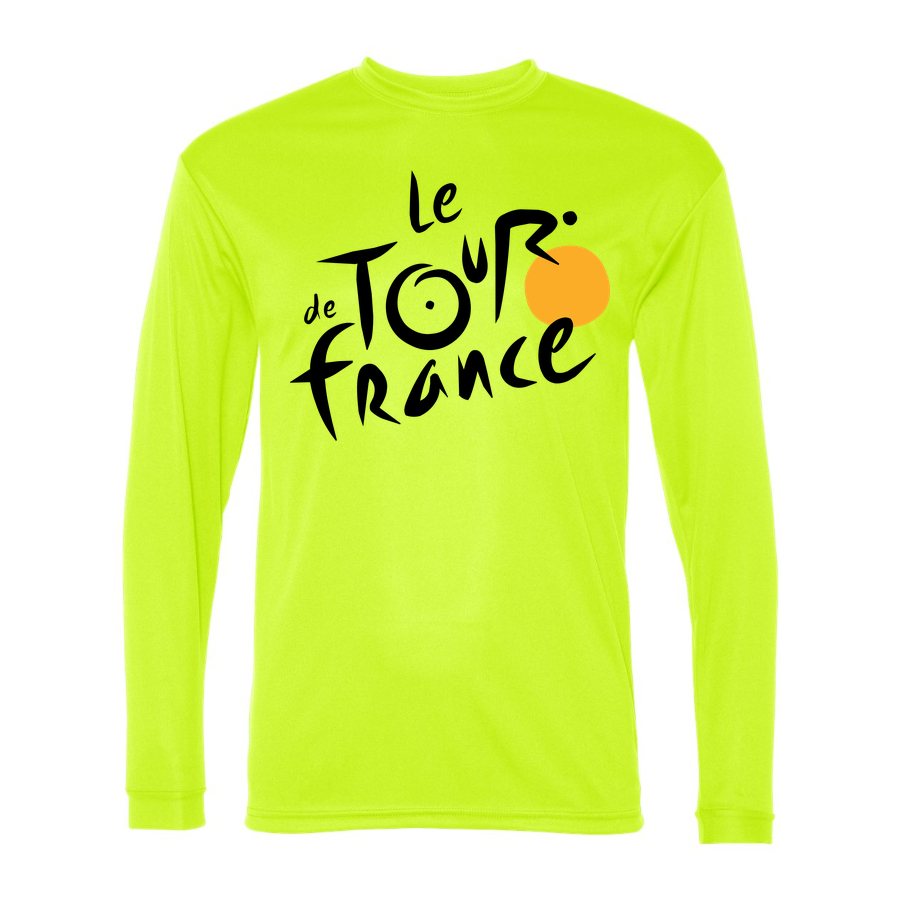 Men's Tour de France Polyester Long Sleeve T-Shirt - Safety Yellow