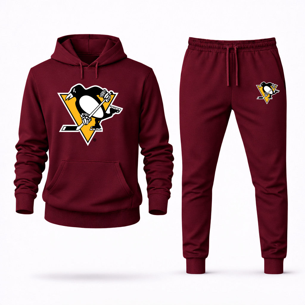 Pittsburgh Penguins Hoodie and Joggers Set - Burgundy