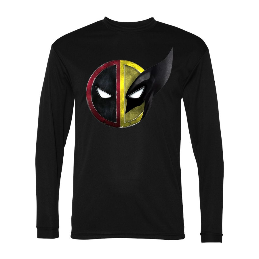 Men's deadpool & wolverine Polyester Long Sleeve T-Shirt - Black