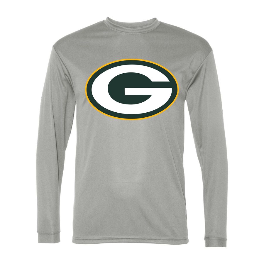 Men's Green Bay Packers Polyester Long Sleeve T-Shirt - Silver