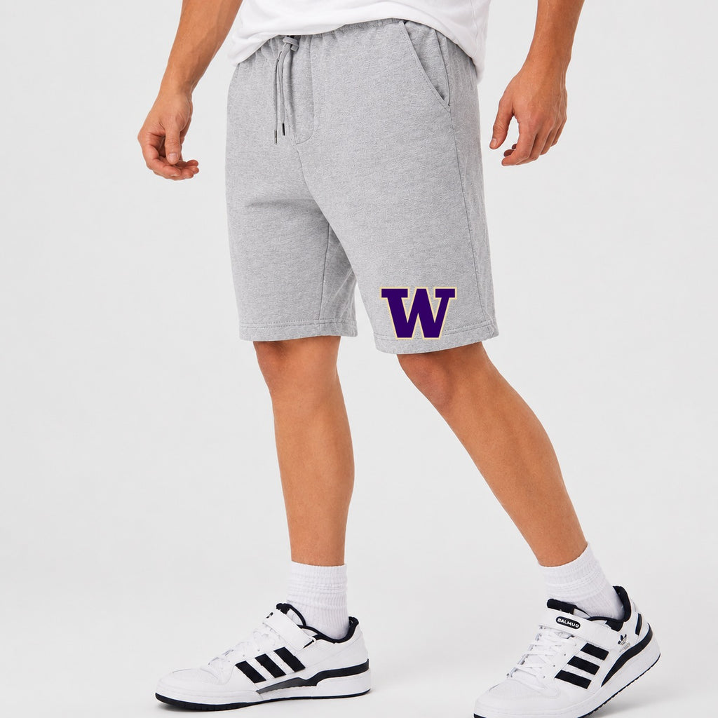 Men's Washington Huskies Logo Cotton Shorts - Gray