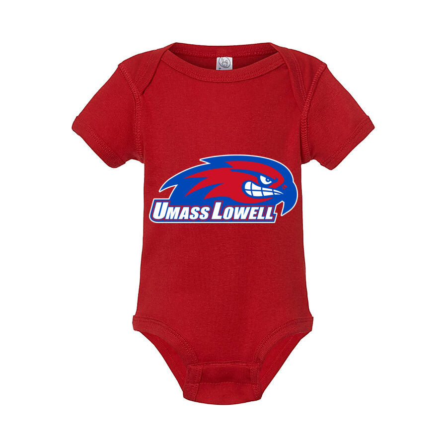 UMass Lowell River Hawks Baby Romper Onesie - Red