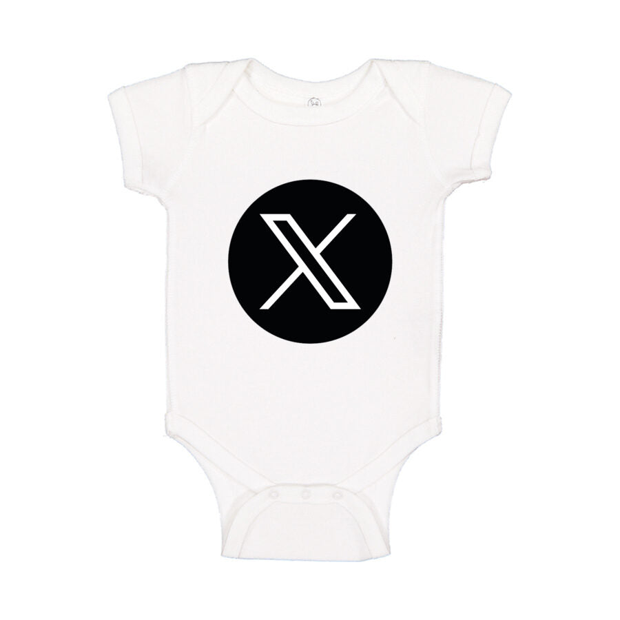 X Twitter Baby Romper Onesie - White