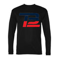 Men's Tom Brady 12 Polyester Long Sleeve T-Shirt - Black