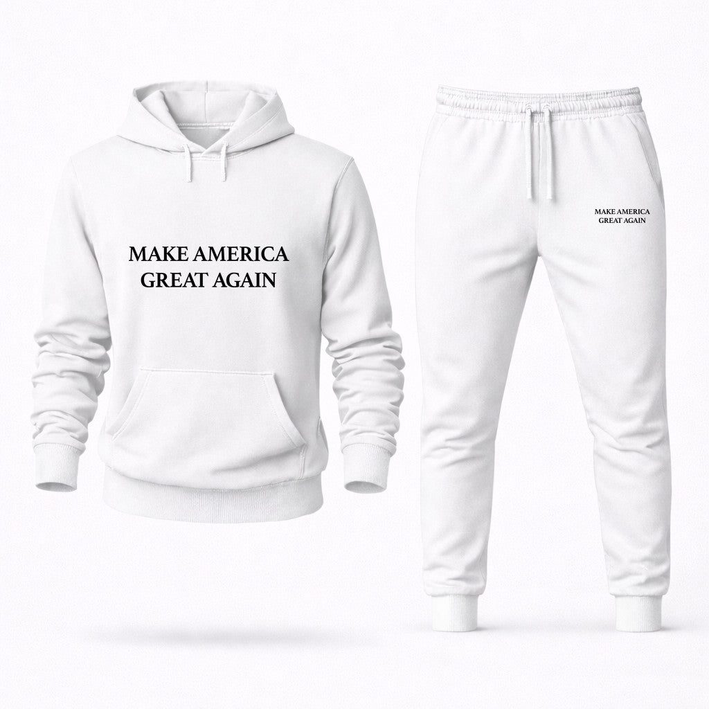 Make America Great Again Hoodie and Joggers Set - White