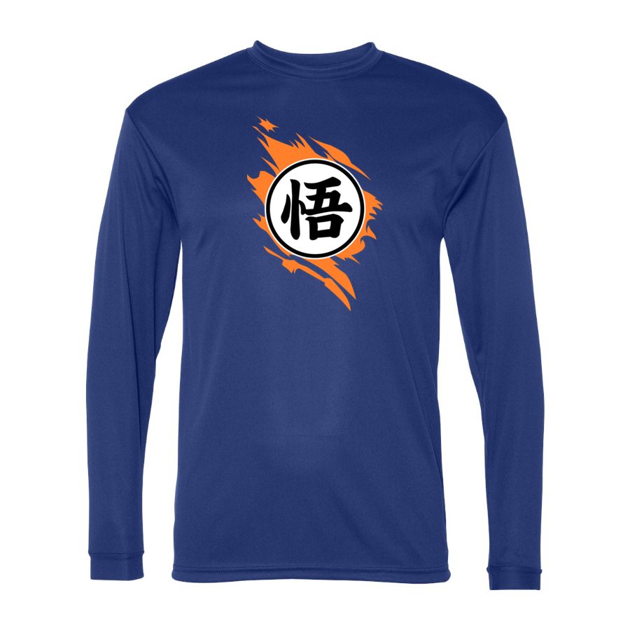 Men's Dragon Ball Z Polyester Long Sleeve T-Shirt - Royal Blue
