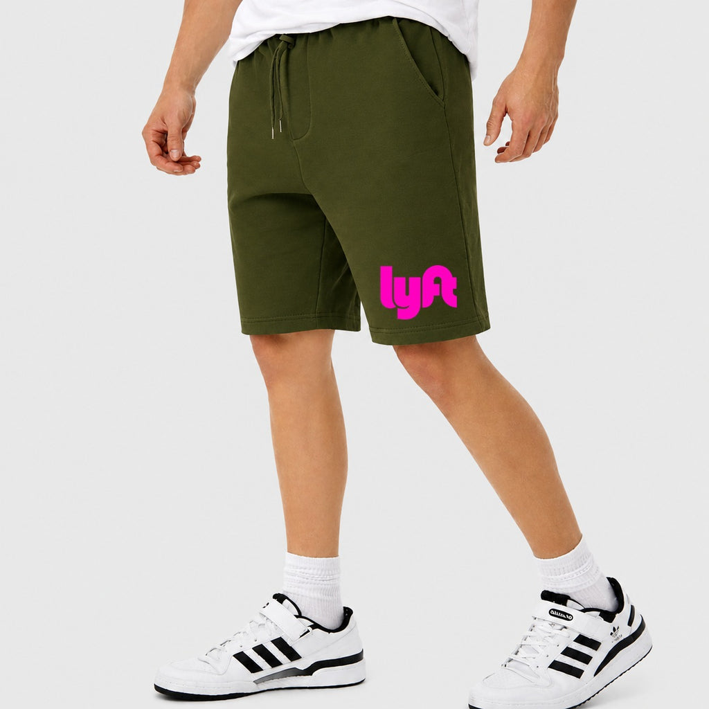 Men's Lyft Pink Cotton Shorts - Army Green