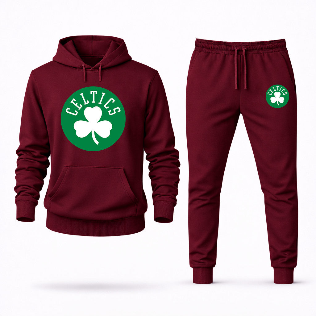 Boston Celtics Hoodie and Joggers Set - Burgundy