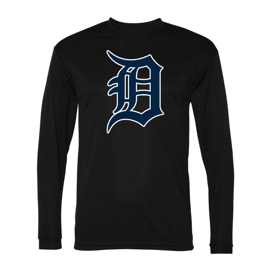 Men's Detroit Tigers Polyester Long Sleeve T-Shirt - Black