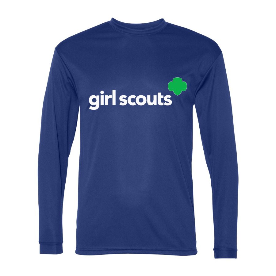 Men's Girl Scouts White Logo Polyester Long Sleeve T-Shirt - Royal Blue