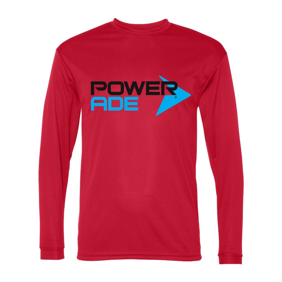 Men's Powerade Polyester Long Sleeve T-Shirt - Red