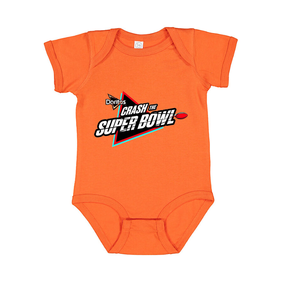 Crash the Super Bowl Baby Romper Onesie - Orange