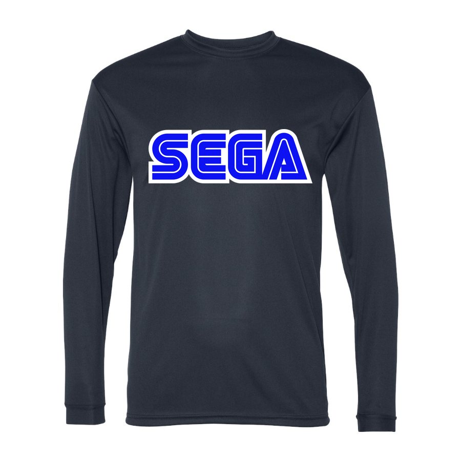 Men's SEGA Polyester Long Sleeve T-Shirt - Navy