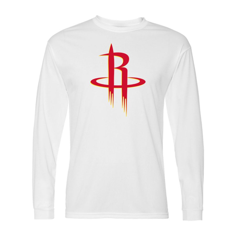 Men's Houston Rockets Polyester Long Sleeve T-Shirt - White