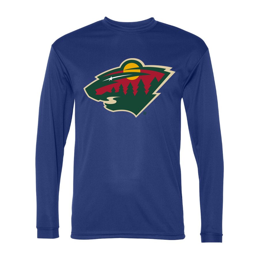 Men's Minnesota Wild Polyester Long Sleeve T-Shirt - Royal Blue