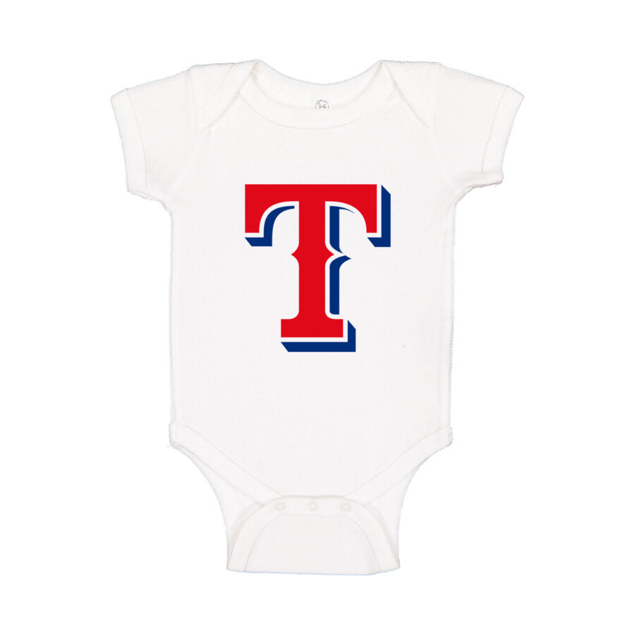 Texas Rangers Baby Romper Onesie - White