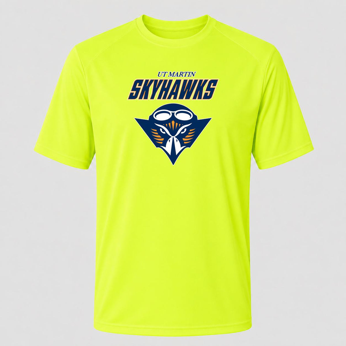 Men's Tennessee Martin Skyhawks Design 2 Performance T-Shirt - Safety Green