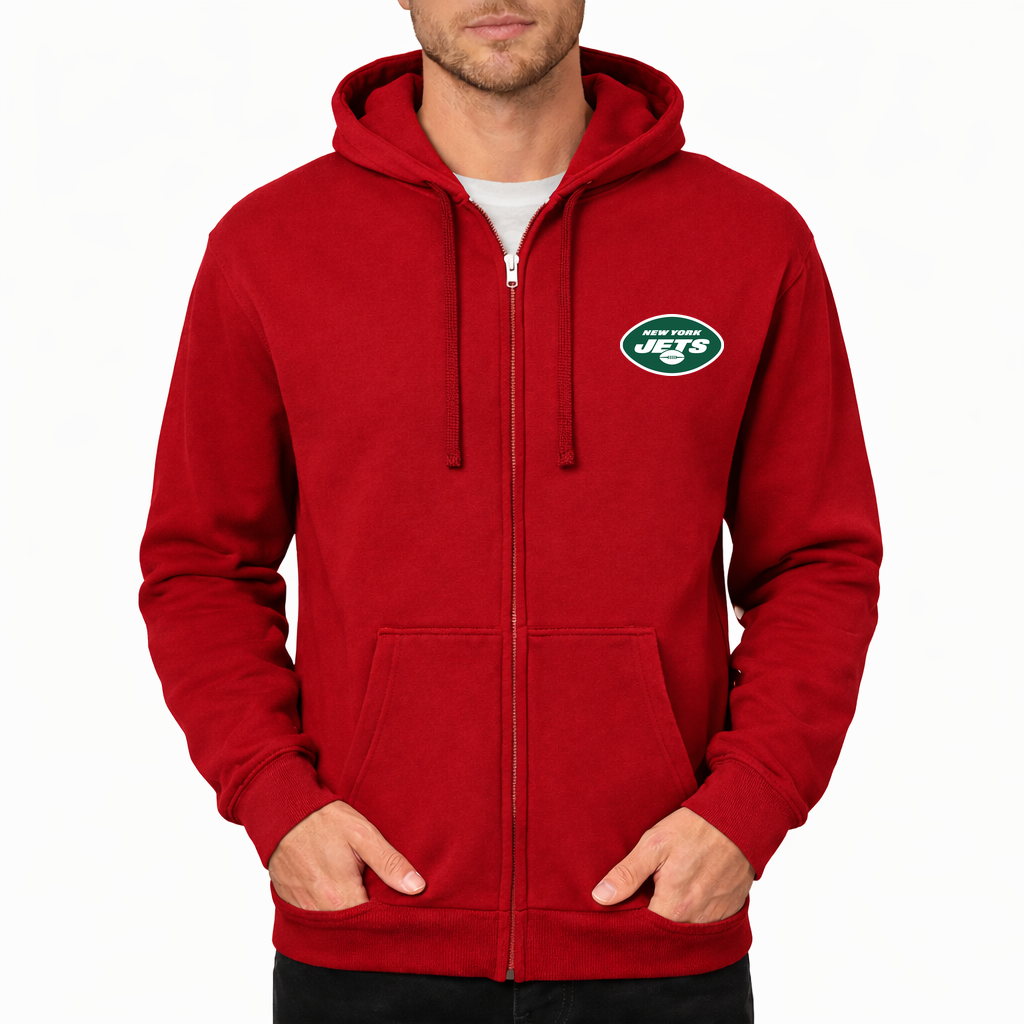 Men's New York Jets Zipper Hoodie - Red