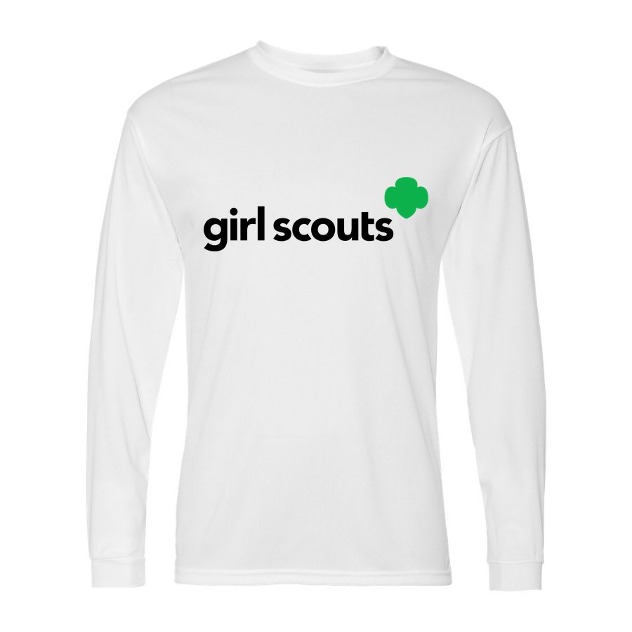 Men's Girl Scout Polyester Long Sleeve T-Shirt - White