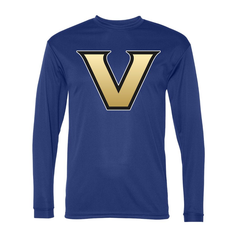 Men's Vanderbilt Commodores Polyester Long Sleeve T-Shirt - Royal Blue