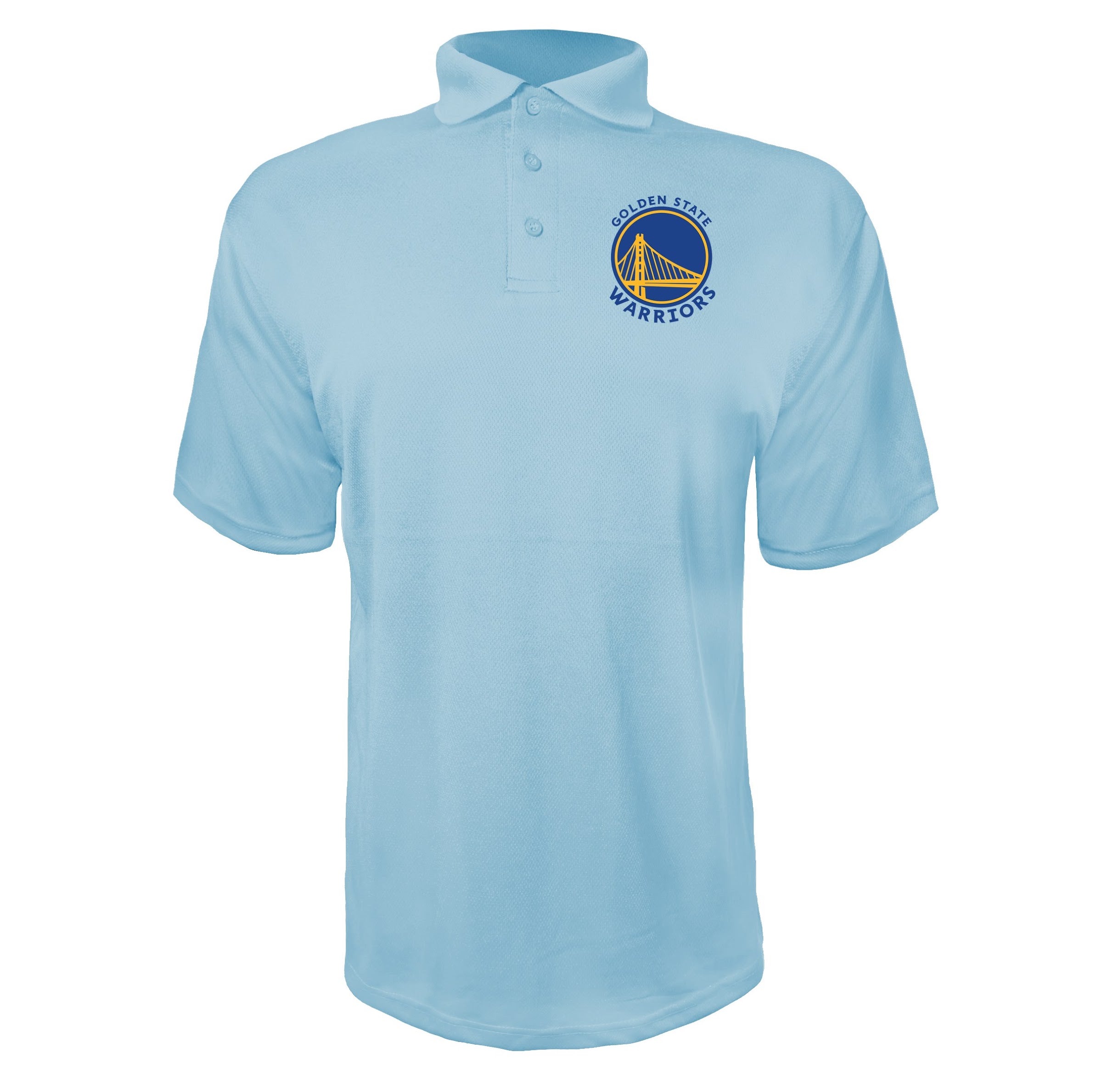 Golden State Warriors logo Blue Sky Blue polyester polo
