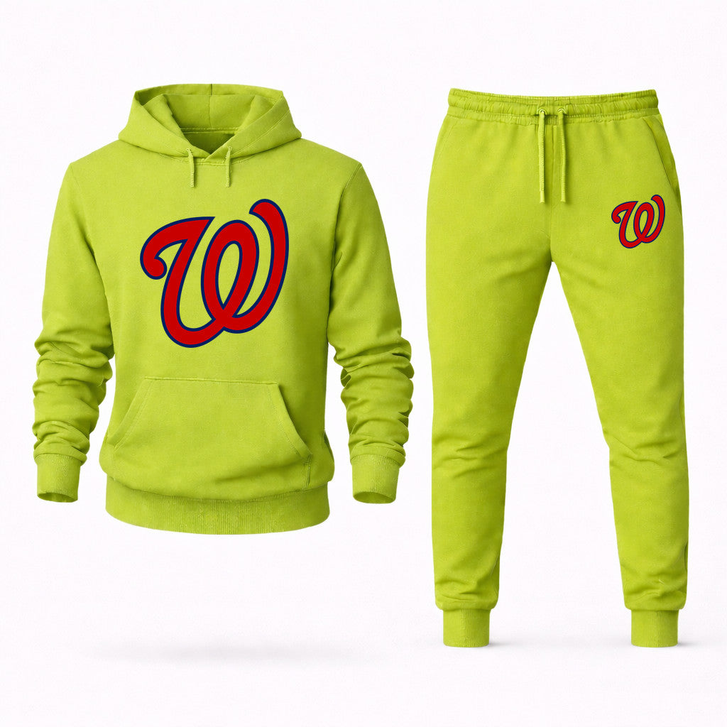 Washington Nationals Hoodie and Joggers Set - Lime Green